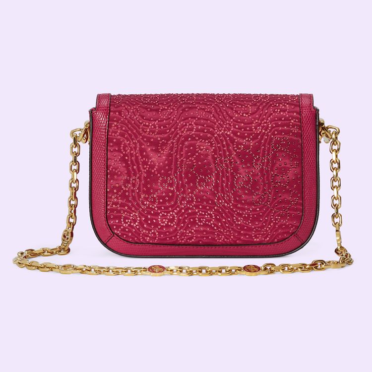 675801.FABCP.6473.009.065.0000.Light Gucci Horsebit 1955 GG crystal mini bag